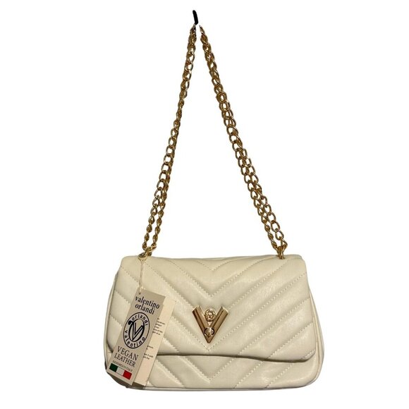 Valentino Handbags - Valentino Orlandi White Quilted Handbag With Gold Chain Strap - NWT